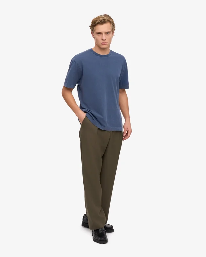 Camiseta orgánica de corte oversize - Azul Neptuno