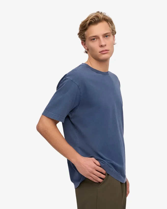 Camiseta orgánica de corte oversize - Azul Neptuno