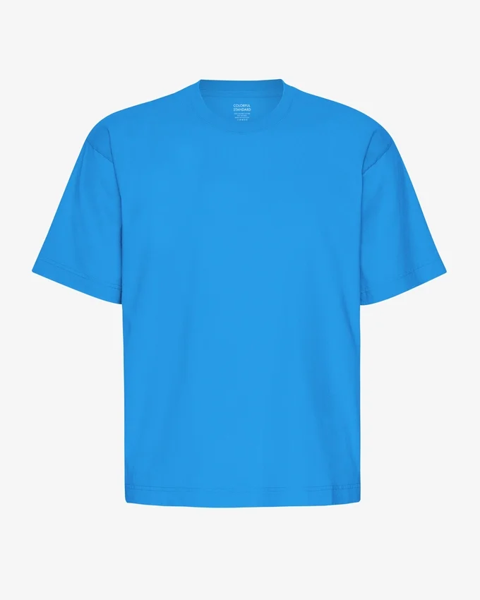 Camiseta orgánica de corte oversize - Azul Pacífico