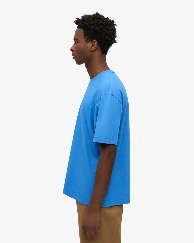 Camiseta orgánica de corte oversize - Azul Pacífico