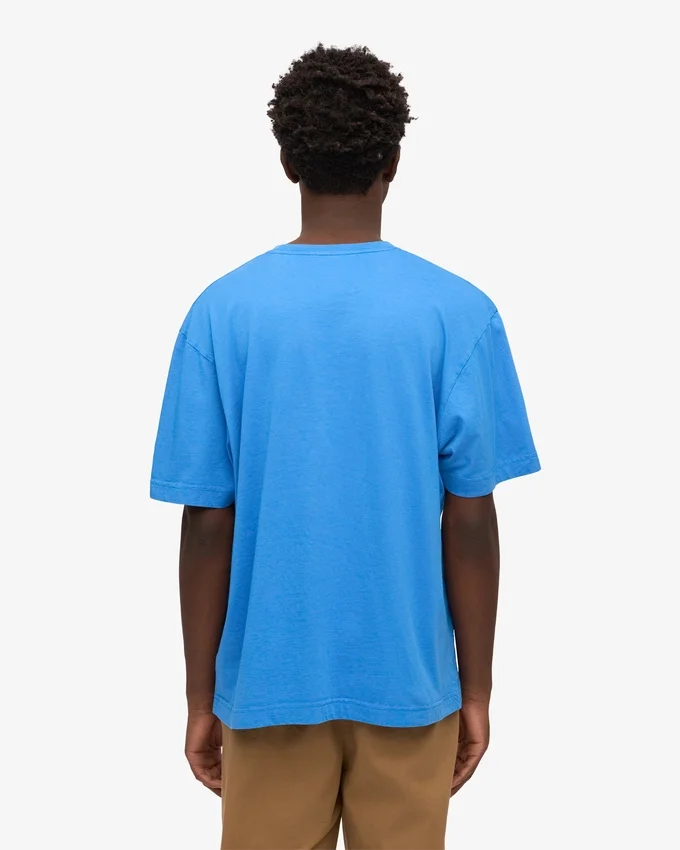 Camiseta orgánica de corte oversize - Azul Pacífico