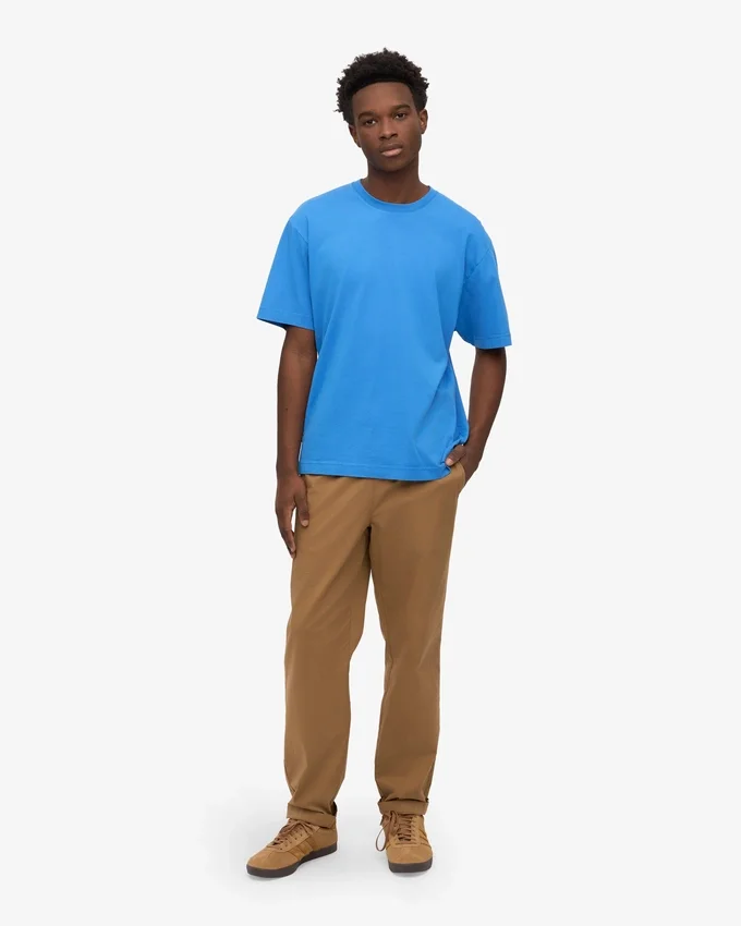 Camiseta orgánica de corte oversize - Azul Pacífico