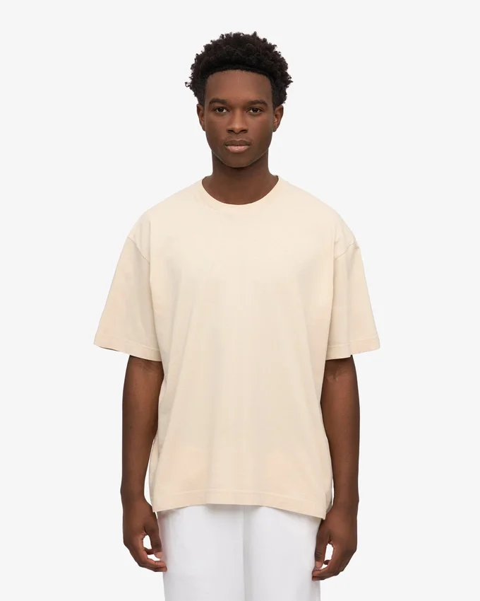 Camiseta orgánica de corte oversize - Blanco marfil