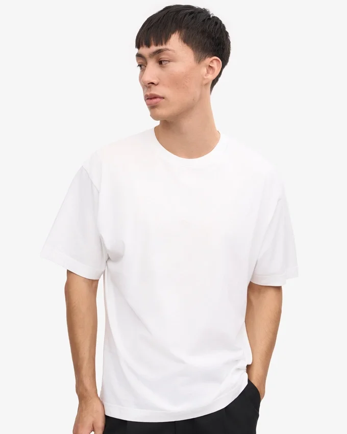 Camiseta orgánica de corte oversize - Blanco óptico