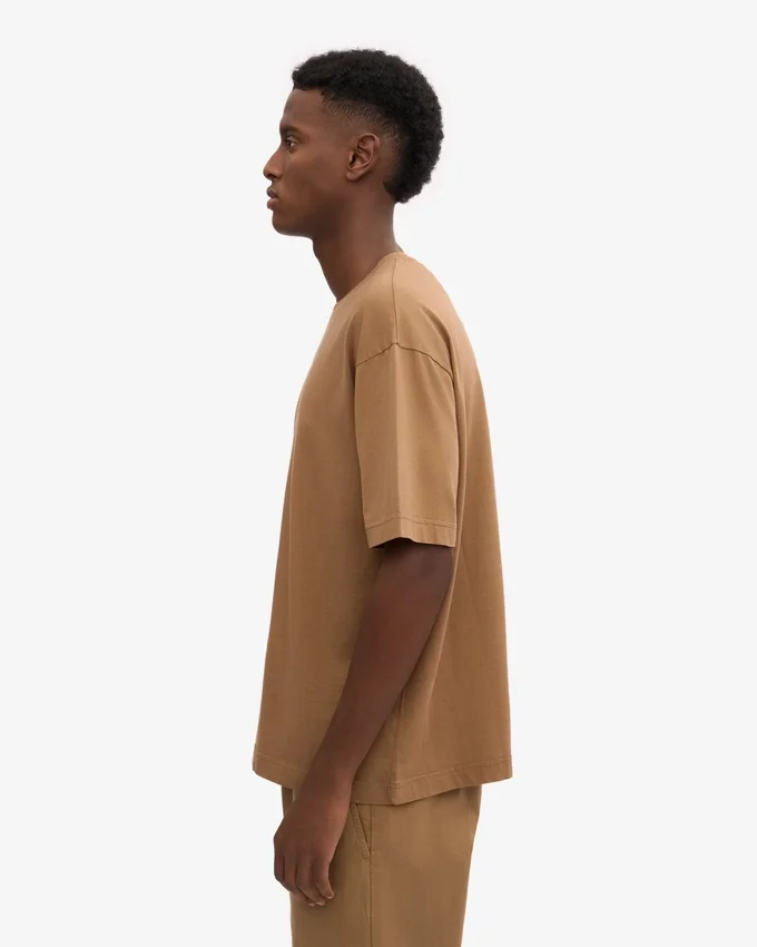 Camiseta orgánica de corte oversize - Camello del Sáhara