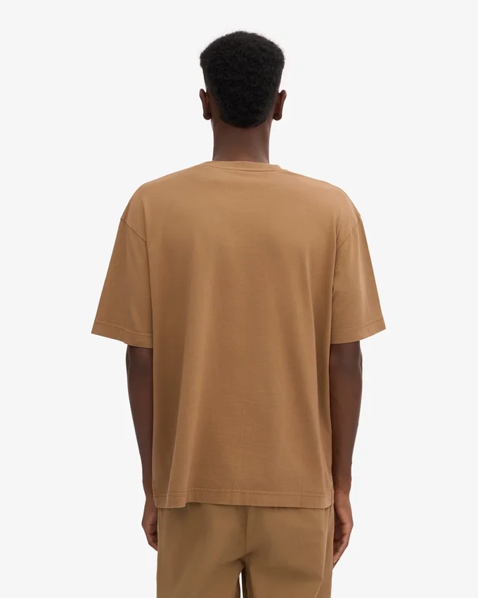 Camiseta orgánica de corte oversize - Camello del Sáhara