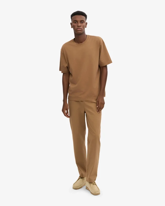 Camiseta orgánica de corte oversize - Camello del Sáhara