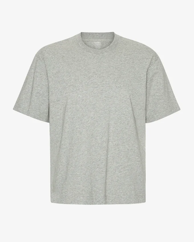 Camiseta orgánica de corte oversize - Gris jaspeado