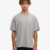 Camiseta orgánica de corte oversize - Gris jaspeado