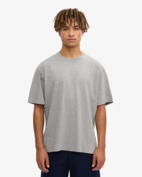 Camiseta orgánica de corte oversize – Gris jaspeado