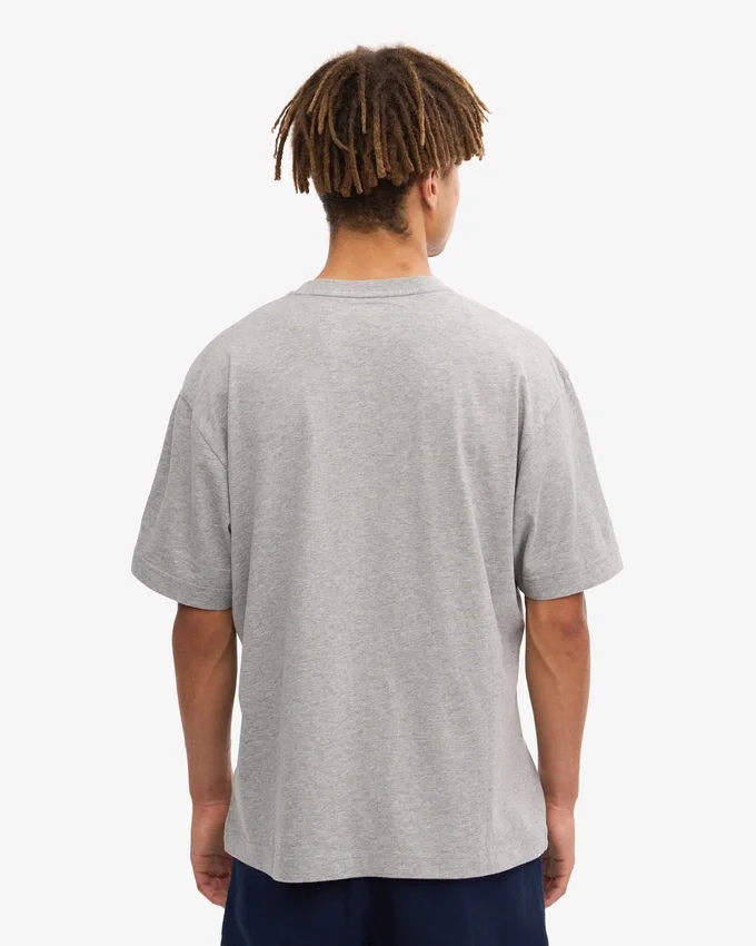 Camiseta orgánica de corte oversize - Gris jaspeado