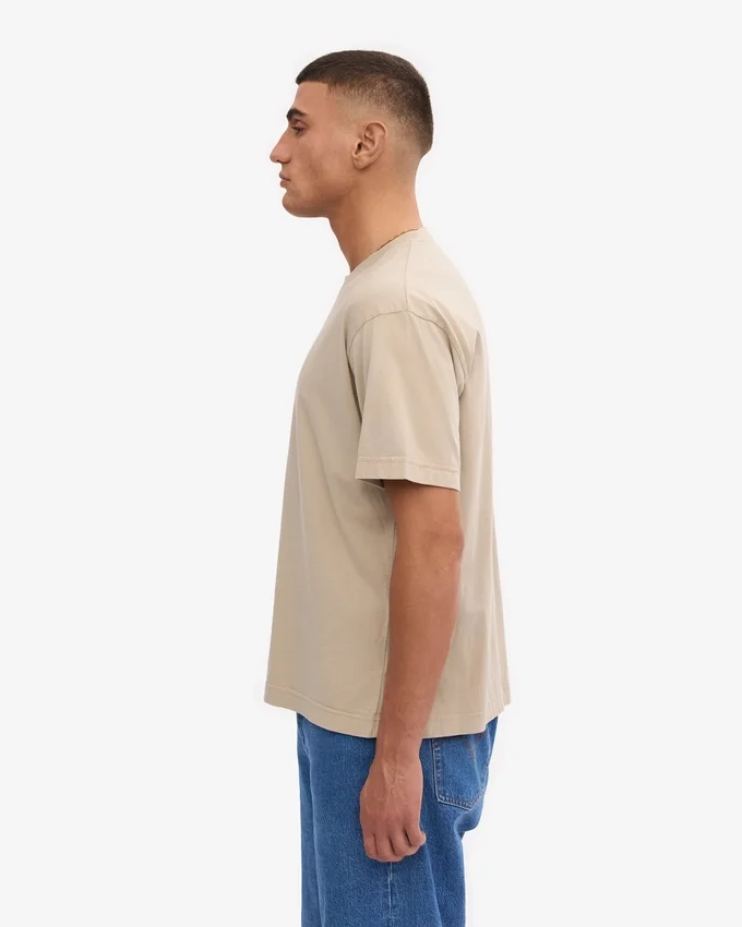 Camiseta orgánica de corte oversize - Gris ostra