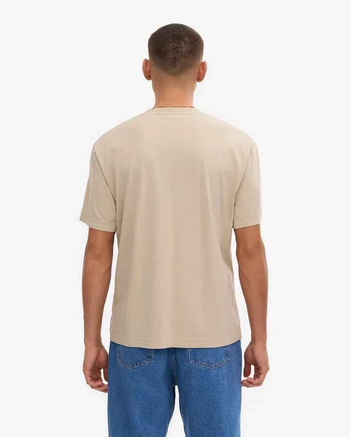 Camiseta orgánica de corte oversize - Gris ostra
