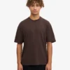 Camiseta orgánica de corte oversize - Marrón café