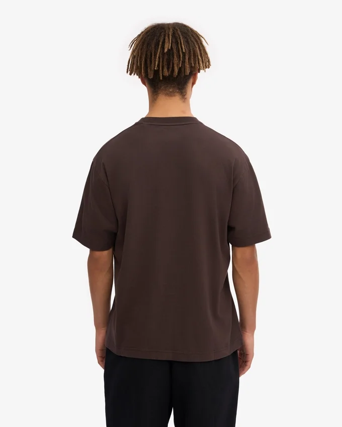 Camiseta orgánica de corte oversize - Marrón café
