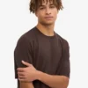 Camiseta orgánica de corte oversize - Marrón café