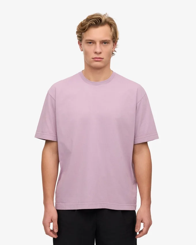 Camiseta orgánica de corte oversize - Morado perlado