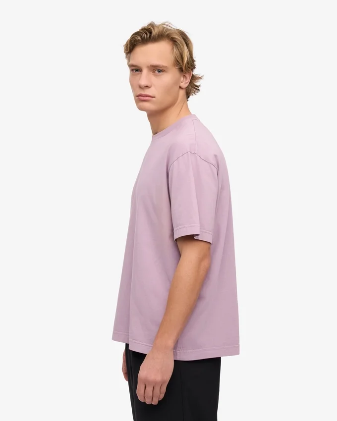 Camiseta orgánica de corte oversize - Morado perlado