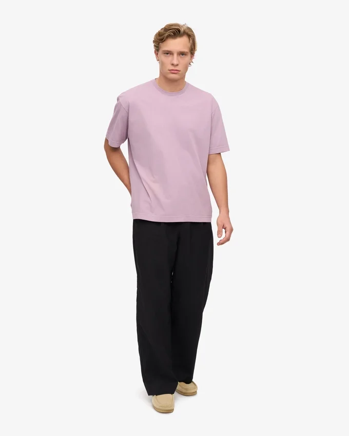 Camiseta orgánica de corte oversize - Morado perlado