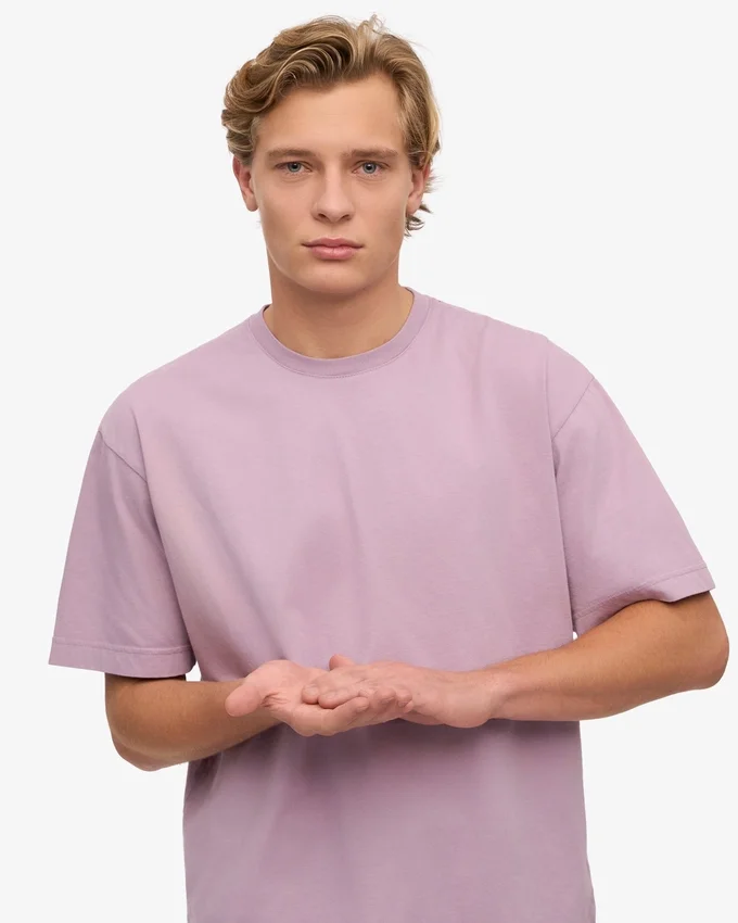 Camiseta orgánica de corte oversize - Morado perlado