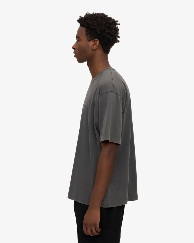Camiseta orgánica de corte oversize - Negro deslavado