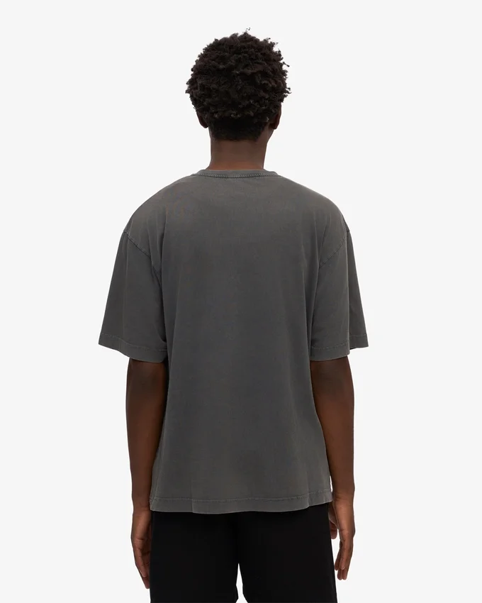 Camiseta orgánica de corte oversize - Negro deslavado