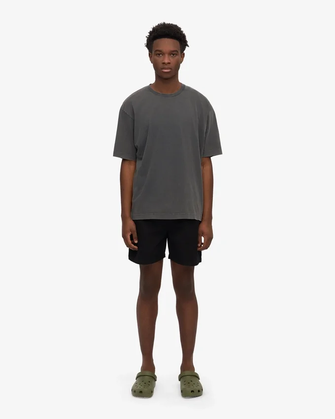 Camiseta orgánica de corte oversize - Negro deslavado