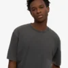 Camiseta orgánica de corte oversize - Negro deslavado