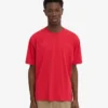 Camiseta orgánica de corte oversize - Rojo escarlata