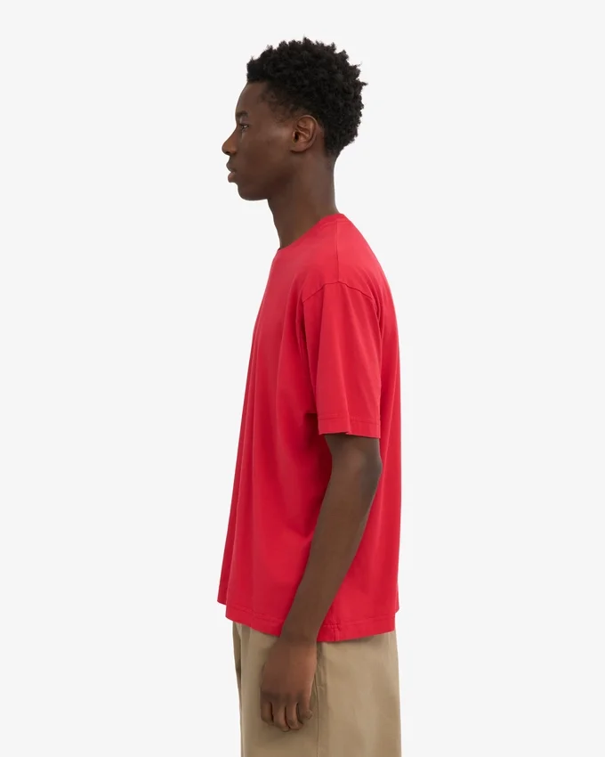 Camiseta orgánica de corte oversize - Rojo escarlata