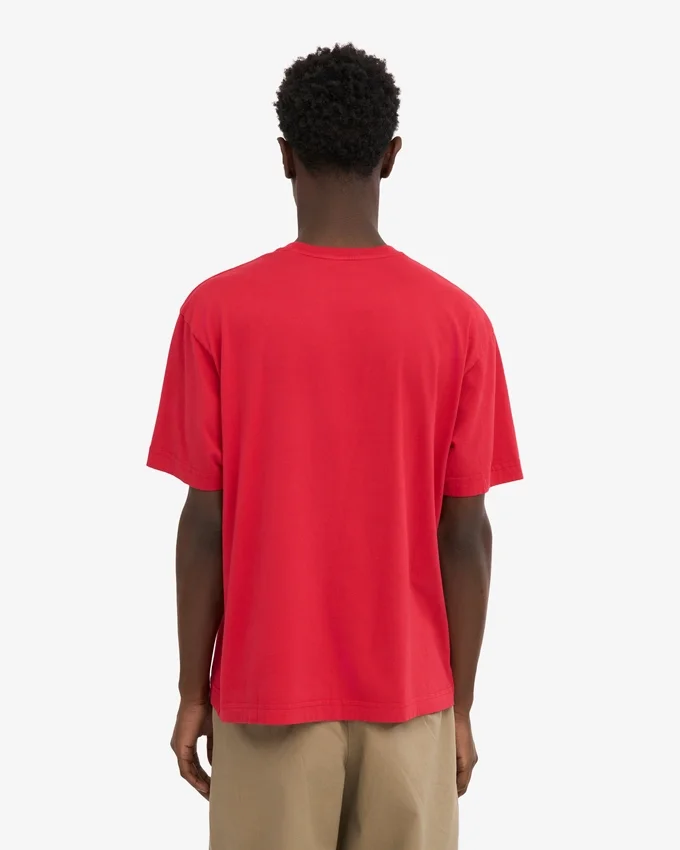 Camiseta orgánica de corte oversize - Rojo escarlata