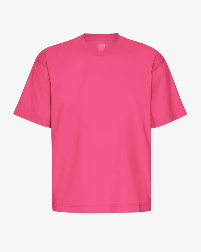 Camiseta orgánica de corte oversize - Rosa chicle