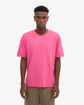 Camiseta orgánica de corte oversize – Rosa chicle