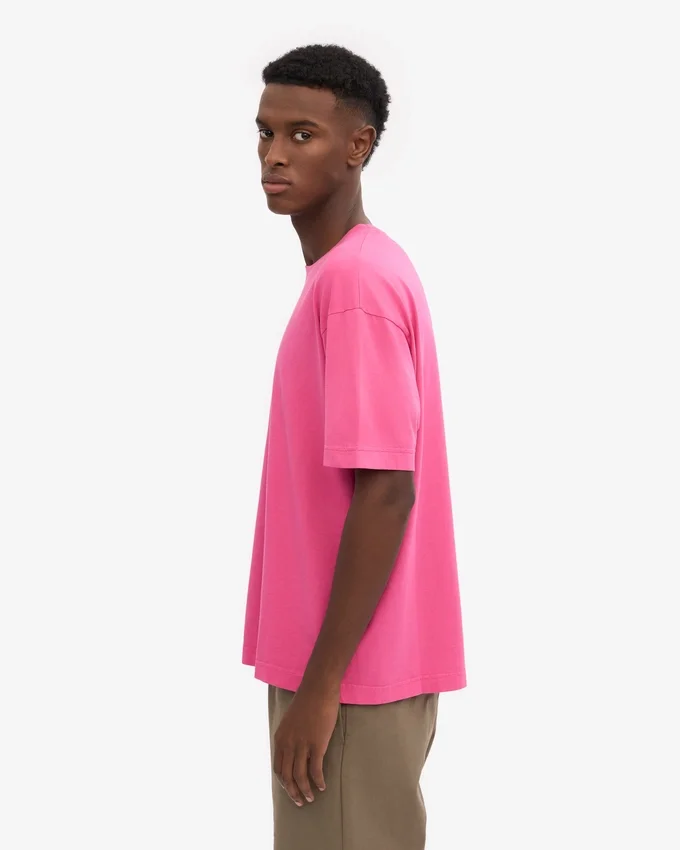 Camiseta orgánica de corte oversize - Rosa chicle