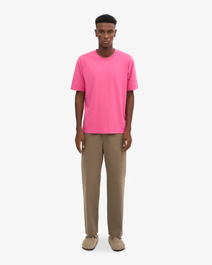 Camiseta orgánica de corte oversize - Rosa chicle
