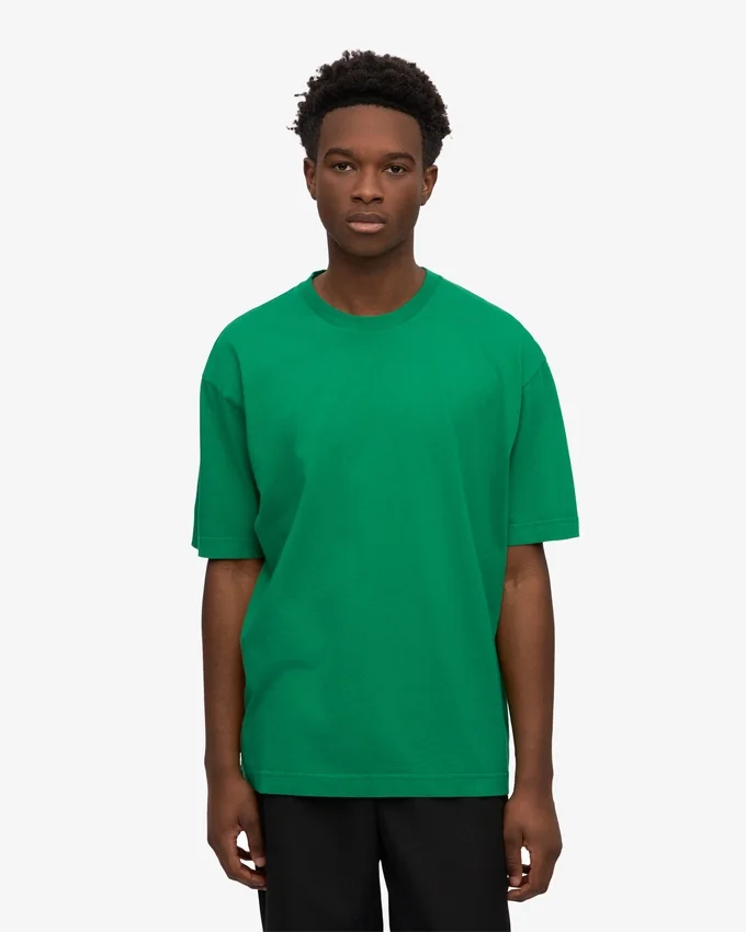 Camiseta orgánica de corte oversize - Verde Kelly