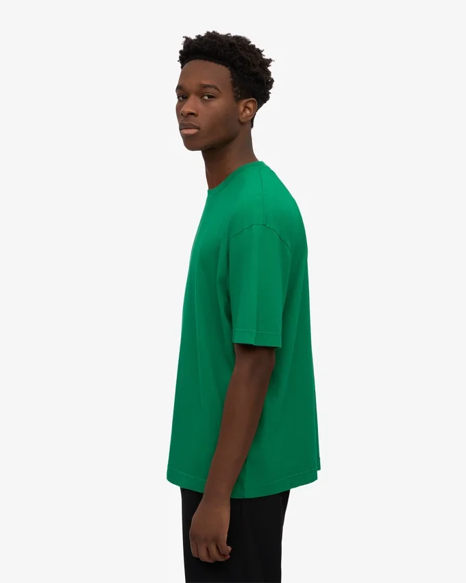 Camiseta orgánica de corte oversize - Verde Kelly