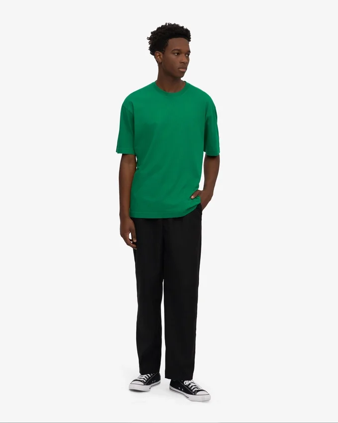 Camiseta orgánica de corte oversize - Verde Kelly