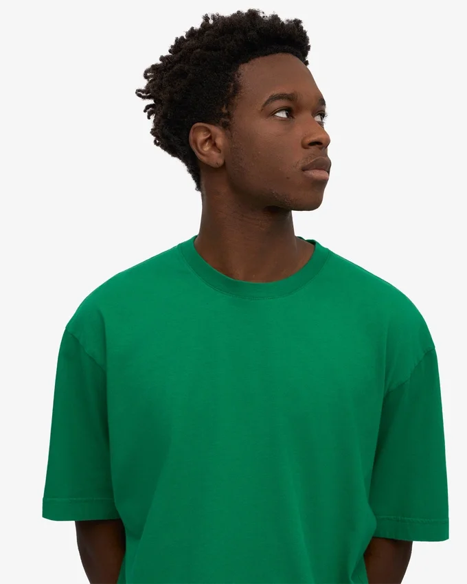 Camiseta orgánica de corte oversize - Verde Kelly