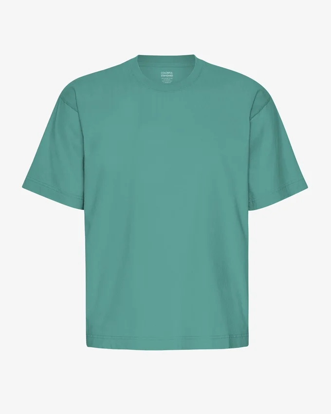 Camiseta orgánica de corte oversize - Verde pino