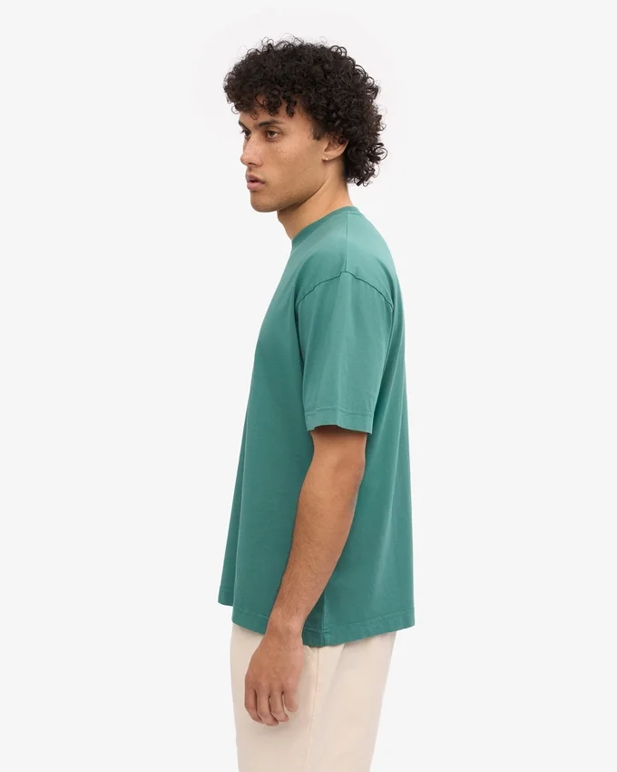 Camiseta orgánica de corte oversize - Verde pino