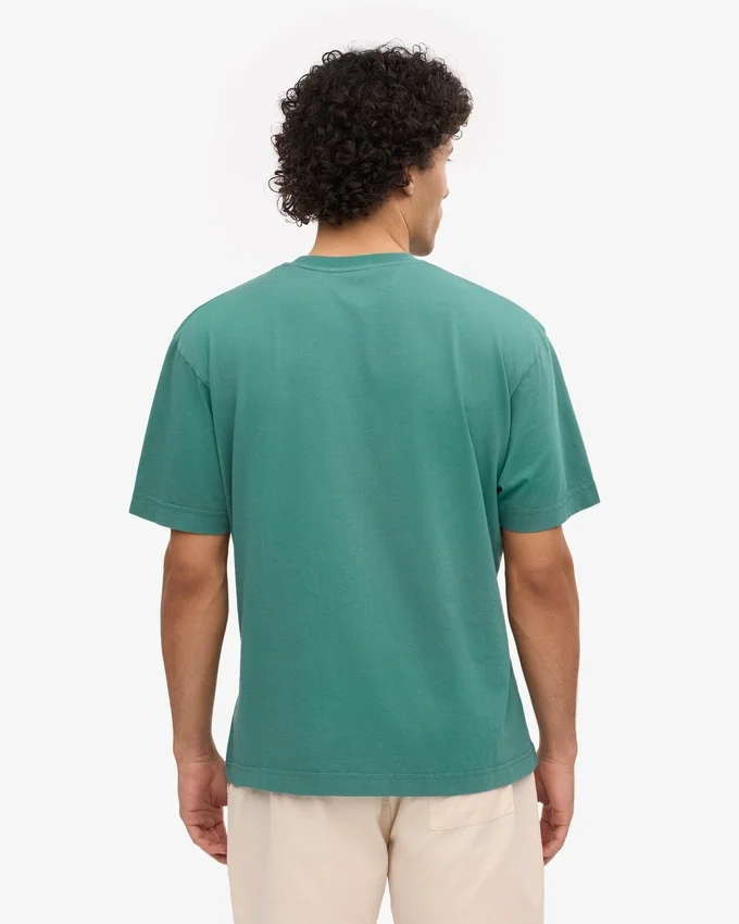 Camiseta orgánica de corte oversize - Verde pino