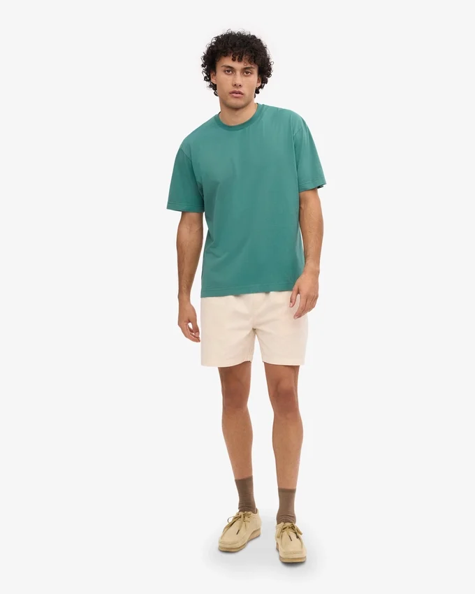 Camiseta orgánica de corte oversize - Verde pino