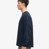 Camiseta orgánica de manga larga oversize - Azul marino