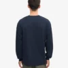 Camiseta orgánica de manga larga oversize - Azul marino