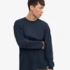 Camiseta orgánica de manga larga oversize - Azul marino