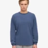 Camiseta orgánica de manga larga oversize - Azul Neptuno