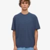 Camiseta orgánica de manga larga oversize - Azul petróleo
