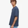 Camiseta orgánica de manga larga oversize - Azul petróleo