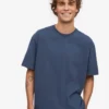 Camiseta orgánica de manga larga oversize - Azul petróleo